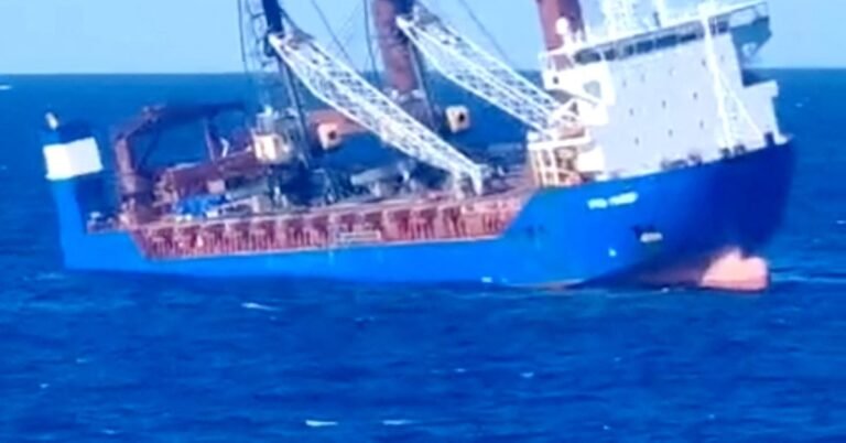 Russian cargo ship sinks in Mediterranean after explosion, Russian Foreign Ministry says