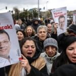 Thousands of Turkish protesters defy ban over Istanbul mayor’s detention