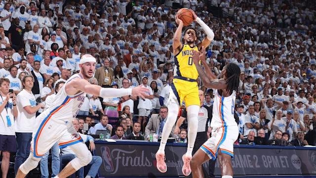 Tyrese Haliburton caps off another epic comeback with last-second shot as Indiana stuns OKC in Game 1 of the NBA Finals