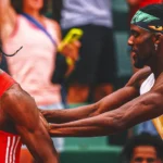 Noah Lyles pushed by rival Kenny Bednarek as pair clash after 200m US championships final