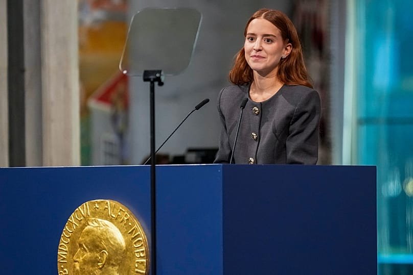 Maria Corina Machado’s Daughter Accepts Nobel Peace Prize on Behalf of Mother in Hiding